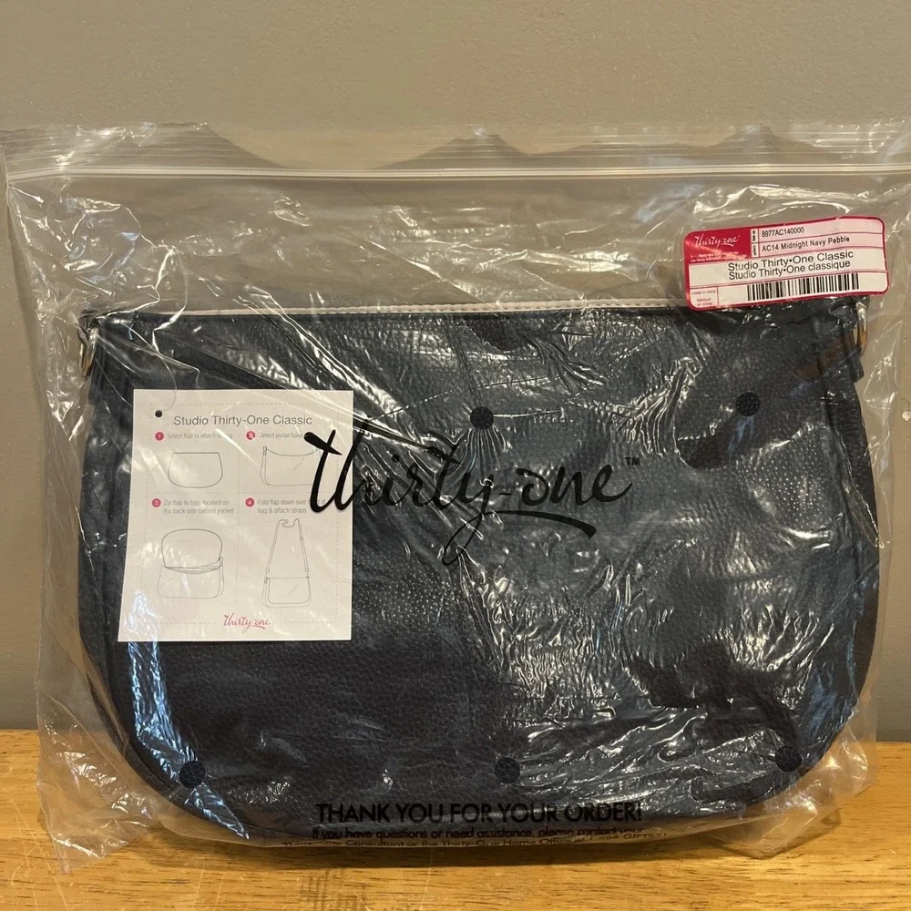 Thirty-One - Studio Thirty One - Classic Body -Midnight Navy ‎ Pebble - NWT
